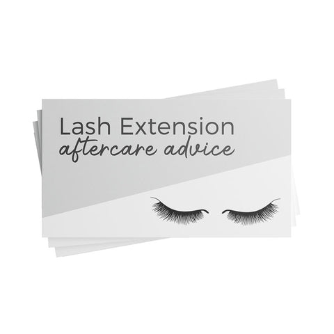 Aftercare Advice Cards – Lash Extensions