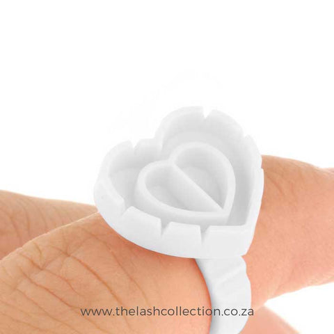 Heart Shaped with Grooves Adhesive Ring (Pack of 20)